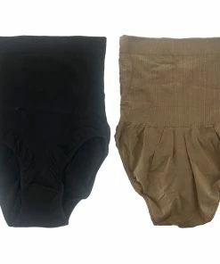 TVTimeDirect Belvia Comfia Tummy Control Shaping Briefs - Black And Nude -2 Pack -XXL