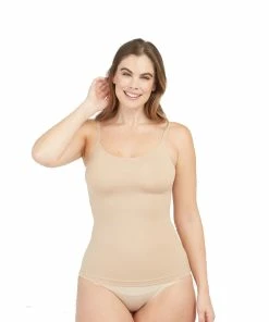 TVTimeDirect Clothing & Accessories Belvia Shapewear Slimming Top (Beige) Small