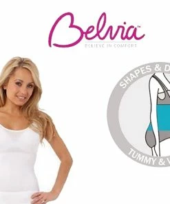 TVTimeDirect Belvia Shapewear Slimming Top (White) Small