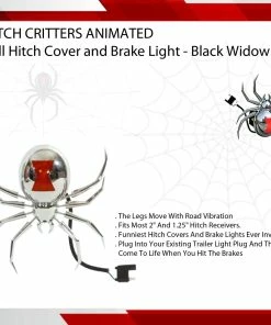 TVTimeDirect Hitch Critters Animated Ball Hitch Cover And Brake Light - Black Widow