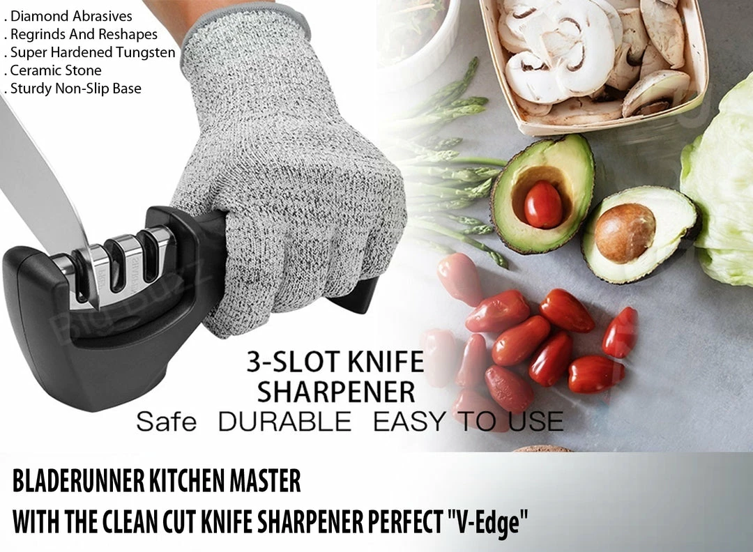 TVTimeDirect Bladerunner Kitchen Master With The Clean Cut Knife Sharpener Perfect "V-Edge" 3 TVTimeDirect Bladerunner Kitchen Master With The Clean Cut Knife Sharpener Perfect "V-Edge"