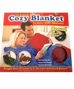 TVTimeDirect Bed & Bath Blanket With Sleeves (Red)