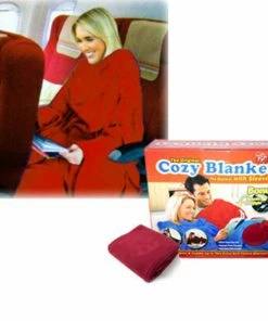 TVTimeDirect Bed & Bath Blanket With Sleeves (Red)