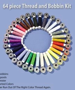 TVTimeDirect 64 Piece Thread And Bobbin Kit School And Office Supplies