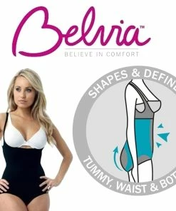 TVTimeDirect Clothing & Accessories Belvia Shapewear Slimming Bodysuit (Black) Medium