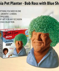 TVTimeDirect Chia Pet Planter - Bob Ross With Blue Shirt Chia Pets