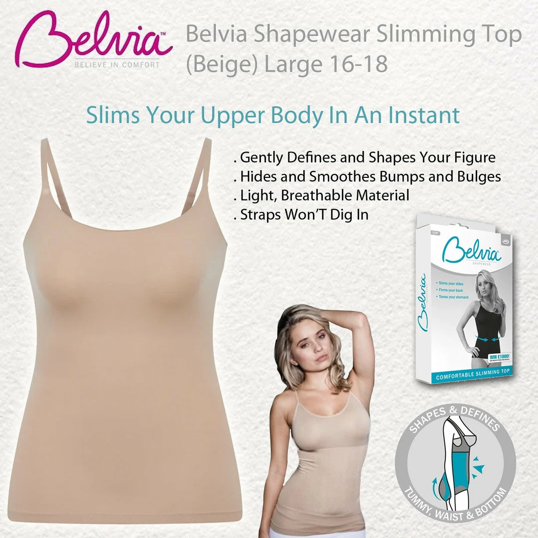 TVTimeDirect Clothing & Accessories Belvia Shapewear Slimming Top (Beige) Large 16-18 3 TVTimeDirect Clothing & Accessories Belvia Shapewear Slimming Top (Beige) Large 16-18