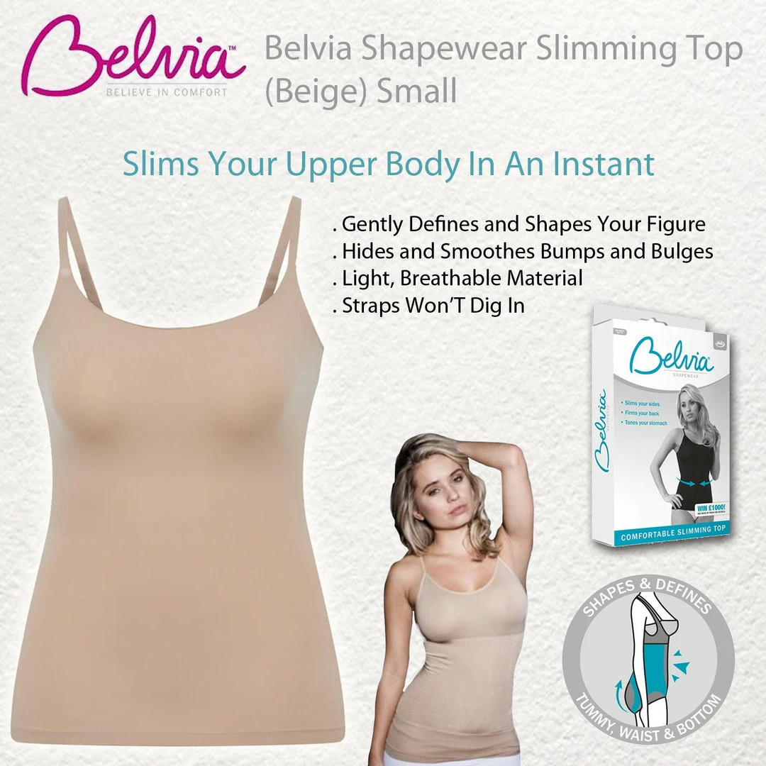 TVTimeDirect Clothing & Accessories Belvia Shapewear Slimming Top (Beige) Small 3 TVTimeDirect Clothing & Accessories Belvia Shapewear Slimming Top (Beige) Small