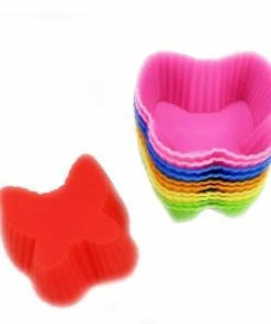 TVTimeDirect Kitchen Butterfly Shaped Silicone Cupcake Molds- 24 Pack