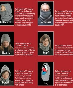 TVTimeDirect PolarEx 6-in-1 Fleece Hood- Grey