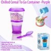 TVTimeDirect Chilled Cereal To Go Container -Purple Houseware