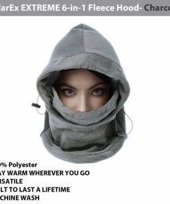 TVTimeDirect PolarEx EXTREME 6-in-1 Fleece Hood- Charcoal Clothing & Accessories