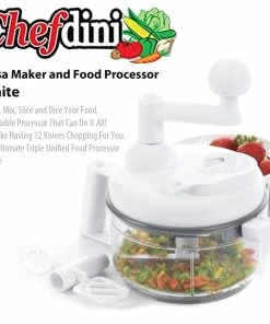 TVTimeDirect Kitchen Chefdini - Salsa Maker And Food Processor, White