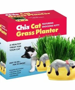 TVTimeDirect Chia Pet Planter - Cat Grass Snoozy Kitty Chia Pets