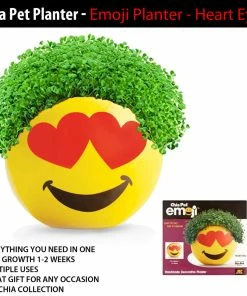 TVTimeDirect Chia Pets Chia Pet Planter - Emoji Planter - Heart Eyes