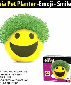 TVTimeDirect Chia Pet Planter - Emoji - Smiley Chia Pets