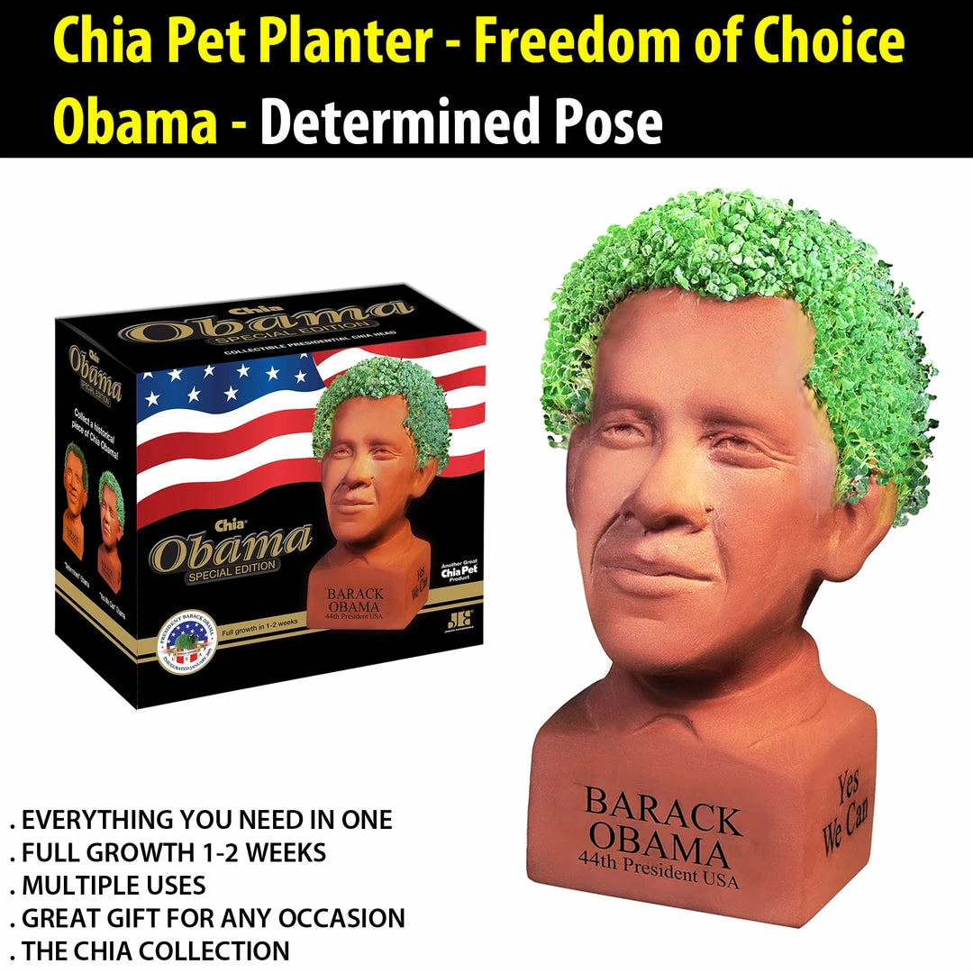 TVTimeDirect Chia Pet Planter - Freedom Of Choice Obama - Determined Pose 3 TVTimeDirect Chia Pet Planter - Freedom Of Choice Obama - Determined Pose
