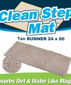 TVTimeDirect Houseware Clean Step Mat Runner (24" X 60")- Tan