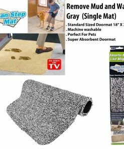 TVTimeDirect Houseware Clean Step Mat- Gray (Single Mat) (18