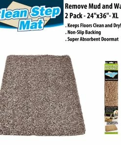TVTimeDirect Clean Step Mat Doormat- Remove Mud And Water- 2 Pack - 24"x36"- XL Houseware