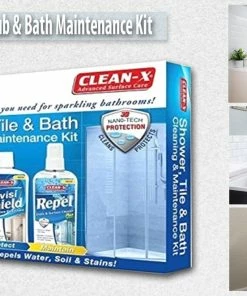 TVTimeDirect Clean-X Shower Tub & Bath Maintenance Kit Soil Stain Repellent