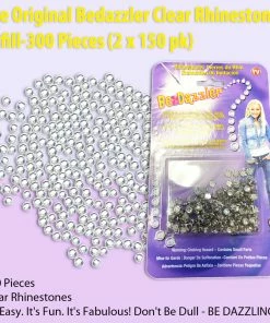 TVTimeDirect The Original Bedazzler Clear Rhinestones Refill-300 Pieces (2 X 150 Pk)