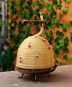 TVTimeDirect Candle By The Hour 70-Hour Beehive Candle, Natural Beeswax With Cotton Wick Candles
