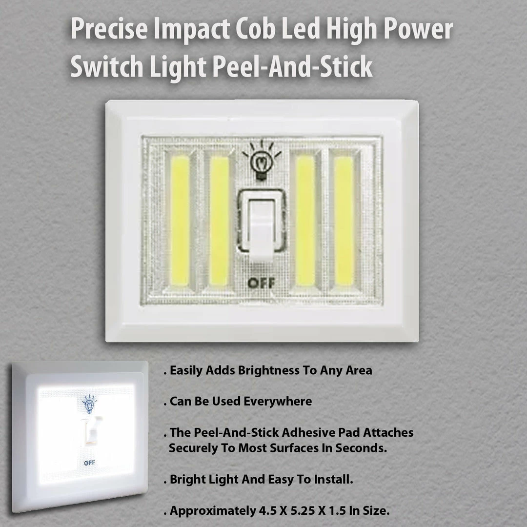 TVTimeDirect Precise Impact Cob Led High Power Switch Light Peel-And-Stick Houseware 3 TVTimeDirect Precise Impact Cob Led High Power Switch Light Peel-And-Stick Houseware