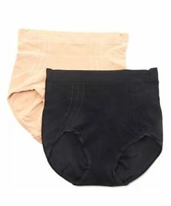 TVTimeDirect Belvia Comfia Tummy Control Shaping Briefs Black/nude 2pack (XXX-LARGE) Clothing & Accessories