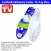 TVTimeDirect Comfort Foot Memory Insoles - Fits Any Shoe