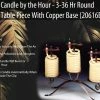 TVTimeDirect Candle By The Hour - 3-36 Hr Round Table Piece With Copper Base (20616B) Candles