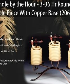 TVTimeDirect Candle By The Hour - 3-36 Hr Round Table Piece With Copper Base (20616B) Candles