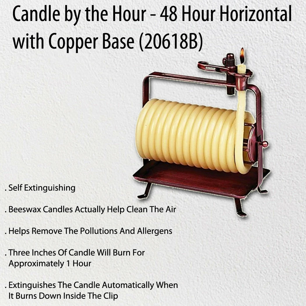 TVTimeDirect Candle By The Hour - 48 Hour Horizontal With Copper Base (20618B) Candles 3 TVTimeDirect Candle By The Hour - 48 Hour Horizontal With Copper Base (20618B) Candles