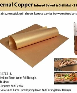 TVTimeDirect Kitchen Eternal Copper Infused Baked & Grill Mat - 2 Pack