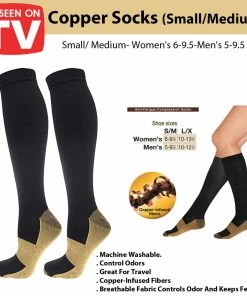 TVTimeDirect Clothing & Accessories As Seen On TV Copper Socks (Small/Medium)