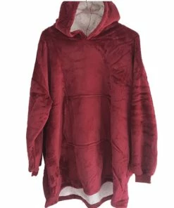 TVTimeDirect COZY HOODIE Ultra Plush Wearable Blanket Hoodie - Burgundy Houseware