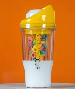 TVTimeDirect The CrunchCup XL - A Portable Cereal Cup - Yellow 7 TVTimeDirect The CrunchCup XL - A Portable Cereal Cup - Yellow