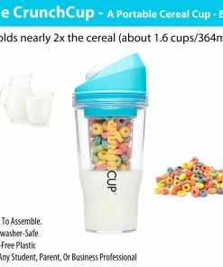 TVTimeDirect Kitchen The CrunchCup - A Portable Cereal Cup - Blue