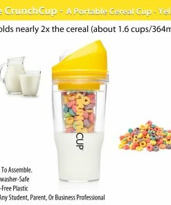 TVTimeDirect The CrunchCup - A Portable Cereal Cup - Yellow