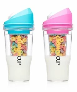 TVTimeDirect The CrunchCup XL - A Portable Cereal Cup - Pink & Blue