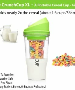 TVTimeDirect Kitchen The CrunchCup XL - A Portable Cereal Cup - Green