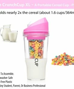 TVTimeDirect Kitchen The CrunchCup XL - A Portable Cereal Cup - Pink