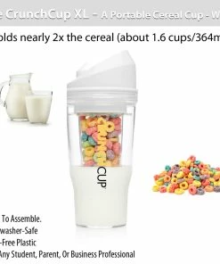 TVTimeDirect Kitchen The CrunchCup XL - A Portable Cereal Cup - White