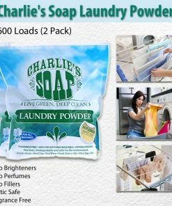 TVTimeDirect Charlie's Soap - Fragrance Free Laundry Powder - 600 Loads (2 Pack)