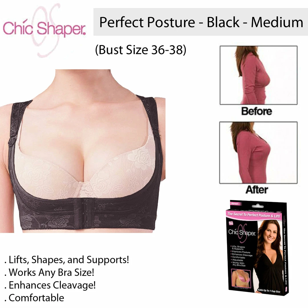 TVTimeDirect Chic Shaper Perfect Posture - Black - Medium (Bust Size 36-38) Clothing & Accessories 3 TVTimeDirect Chic Shaper Perfect Posture - Black - Medium (Bust Size 36-38) Clothing & Accessories