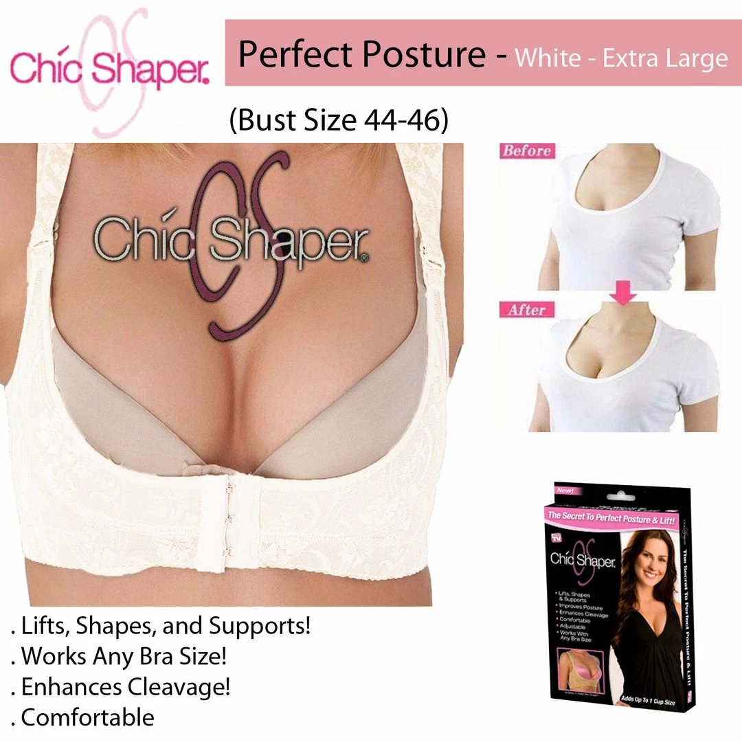 TVTimeDirect Chic Shaper Perfect Posture - White- Extra Large (Bust Size 44-46) Clothing & Accessories 3 TVTimeDirect Chic Shaper Perfect Posture - White- Extra Large (Bust Size 44-46) Clothing & Accessories