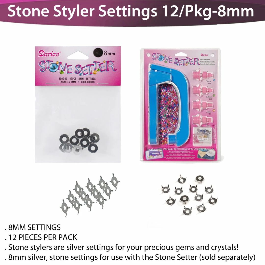 TVTimeDirect Stone Styler Settings 12/Pkg-8mm 3 TVTimeDirect Stone Styler Settings 12/Pkg-8mm