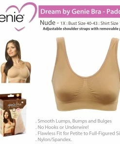 TVTimeDirect Clothing & Accessories As Seen On TV Dream By Genie Bra - Padded - Nude - 1X (Bust 40-43)