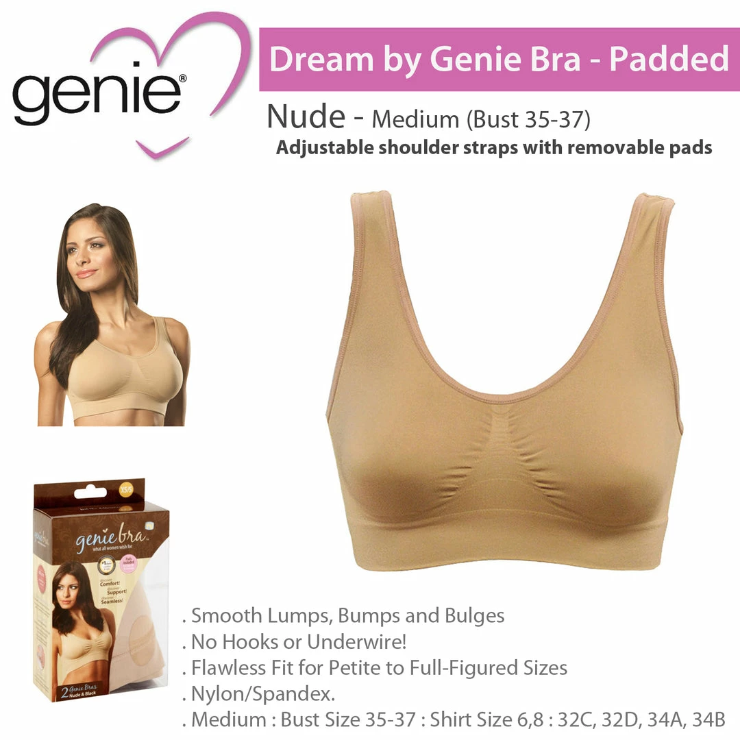 TVTimeDirect As Seen On TV Dream By Genie Bra - Padded - Nude - Medium (Bust 35-37) Clothing & Accessories 3 TVTimeDirect As Seen On TV Dream By Genie Bra - Padded - Nude - Medium (Bust 35-37) Clothing & Accessories