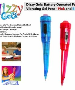 TVTimeDirect Dizzy Gels: Battery Operated Fun Vibrating Gel Pens - Pink And Blue Toys & Games